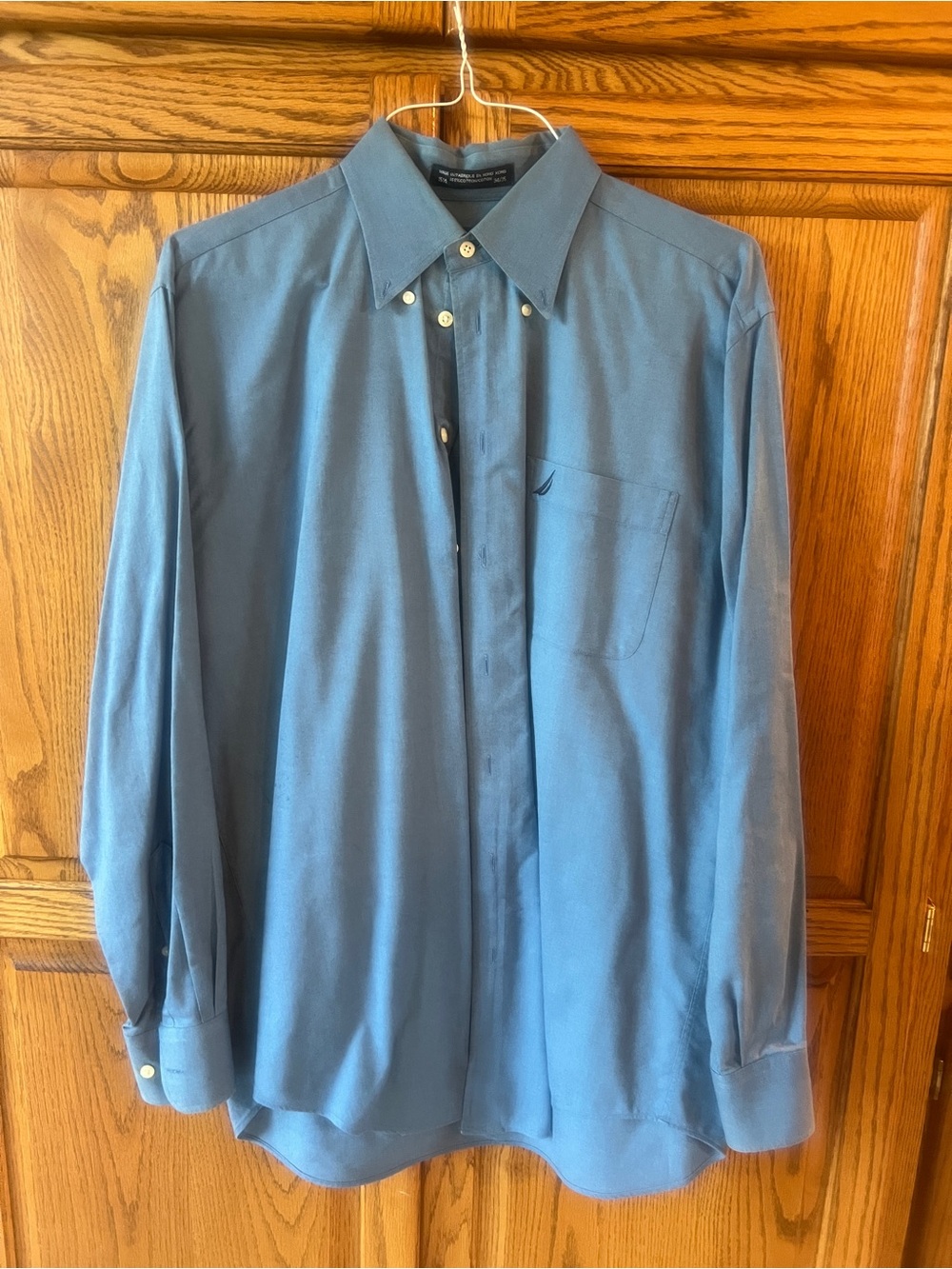Nautica Men's Long-Sleeve Dress Shirt in Slate Blue